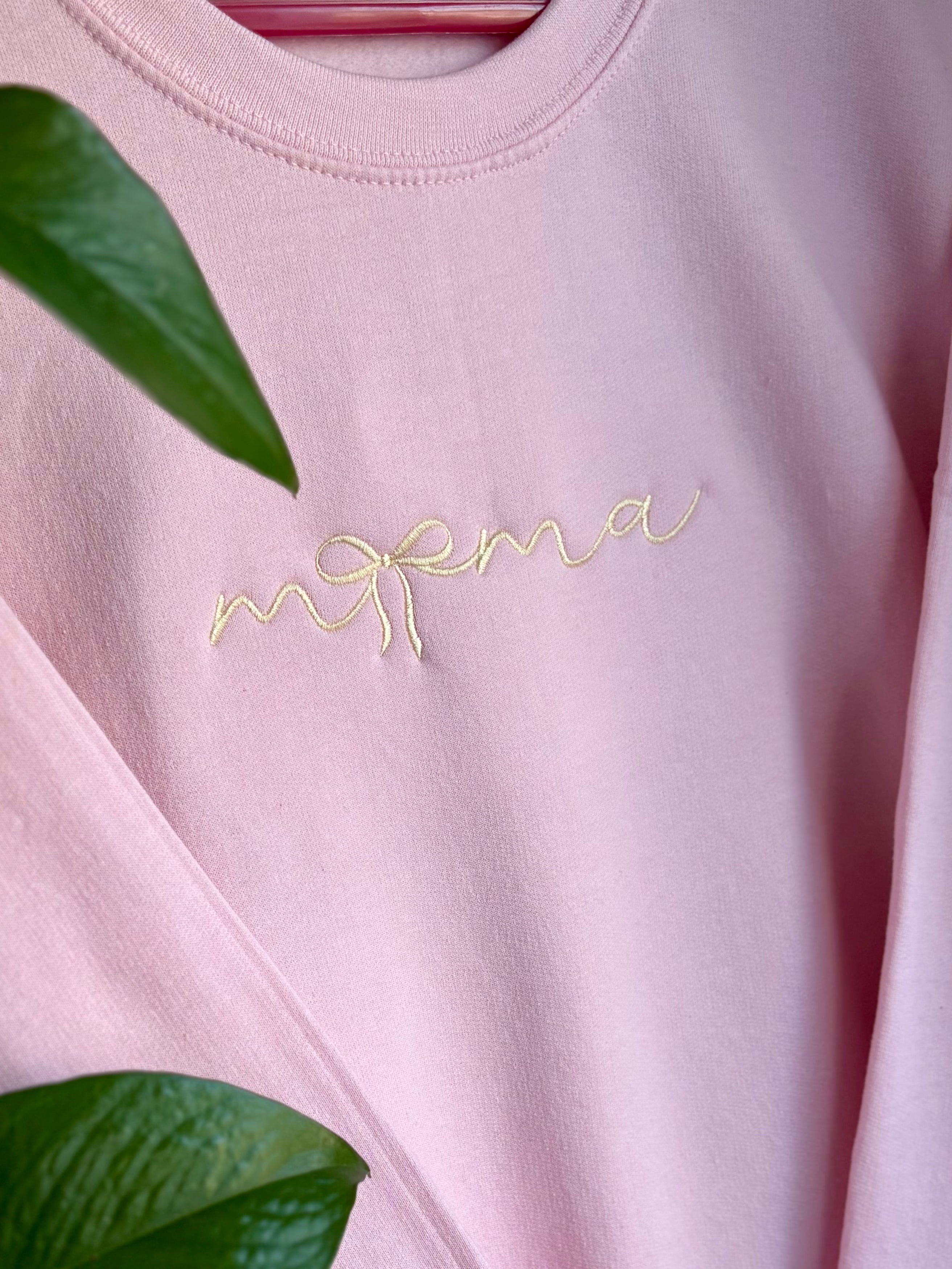 Mama Bow Embroidered Crewneck