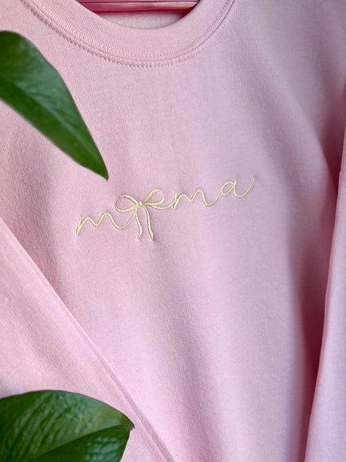 Mama Bow Embroidered Crewneck