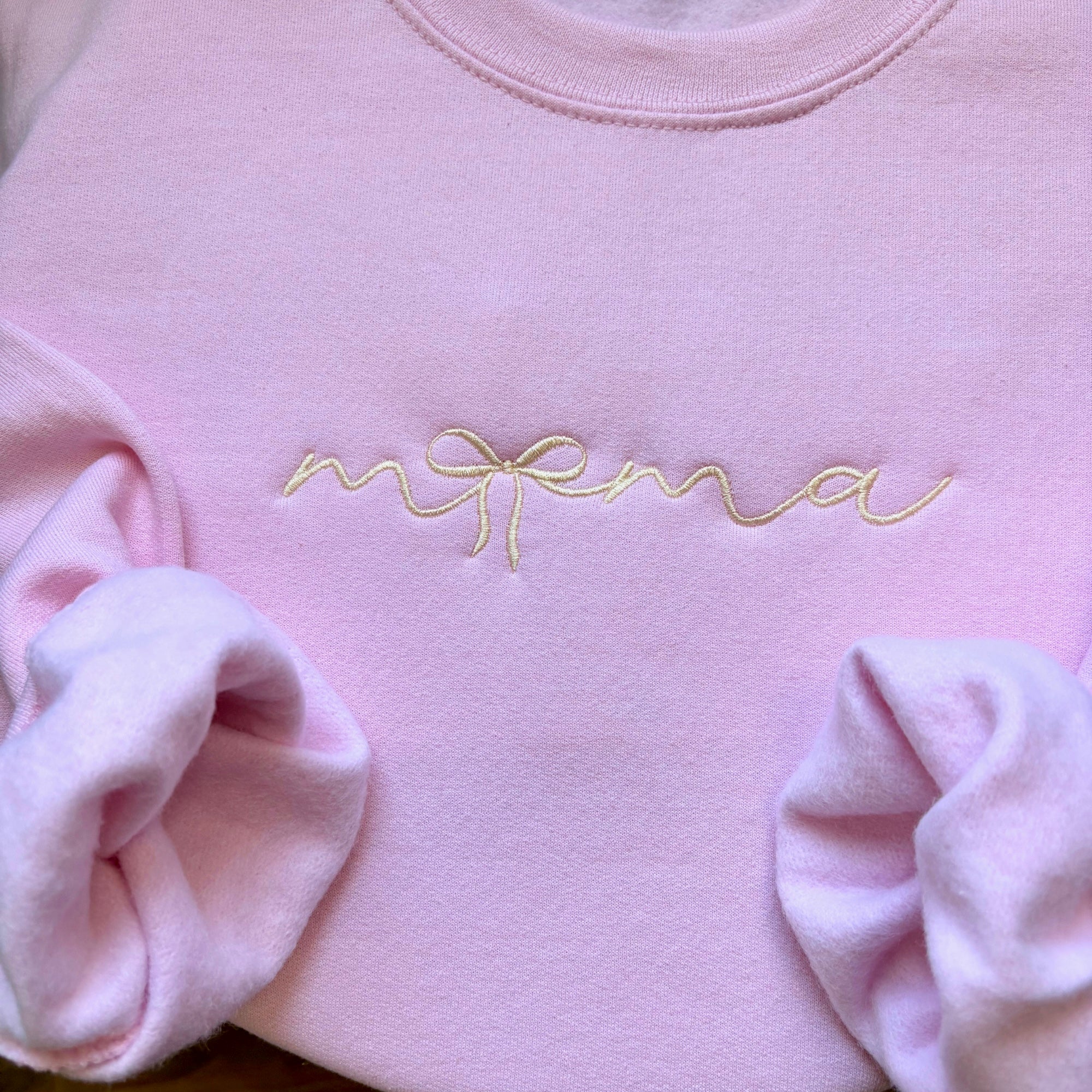 Mama Bow Embroidered Crewneck